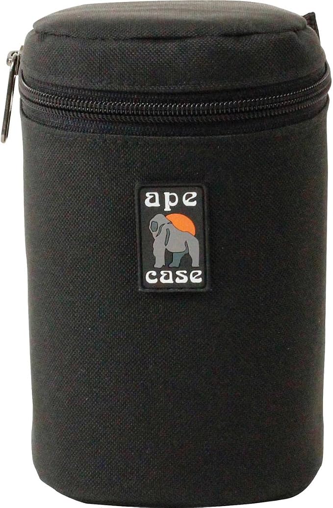 ACLC10 Zippered Adjustable or Attachable Medium Case for Lenses (Black/Yellow) by ApeCase