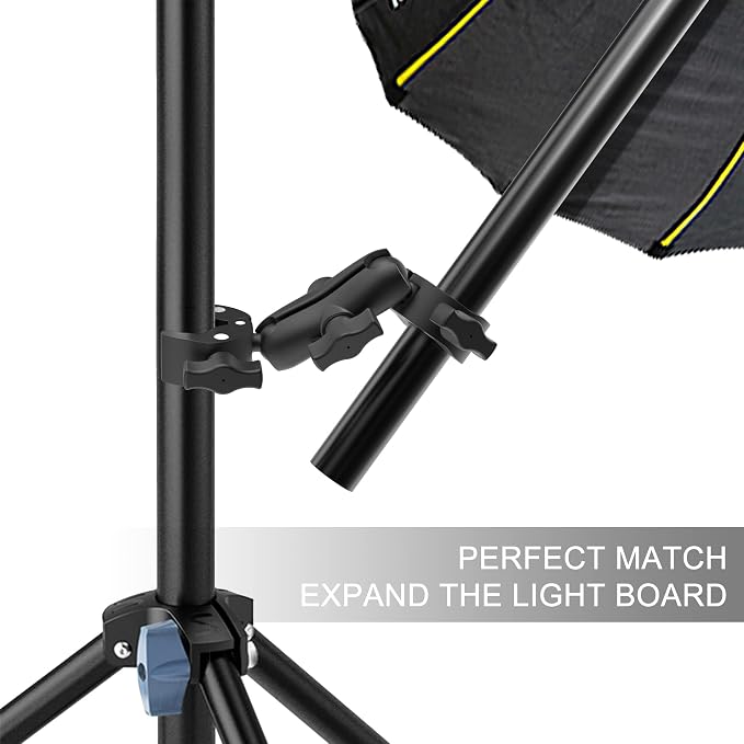 Double Super Clamp Mount Umbrella clamp Camera Clamp Pole Clamp for Monitor Bracket Magic Socket Arm Desk Photo Studio Light Stand, Photography Reflector, Flag Holder Mount, Cross Bar - Image 6