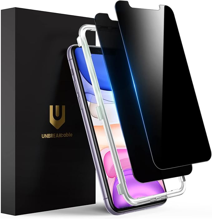 UNBREAKcable Privacy Screen Protector for iPhone 11/XR, 2-Pack | True 28° Anti-Spy, Shatterproof Tempered Glass, 9H Hardness, Easy Install, Bubble-Free, Anti-Scratch, Case Friendly - Image 9