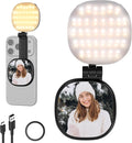 NEEWER Basics Magnetic Selfie Light Compatible with MagSafe iPhone, 2W Bi Color Small LED Phone Fill Ring Lighting CRI95+ with 360° Swivel, Mirror for Makeup Video Conference Recording, NL72B Black by Neewer