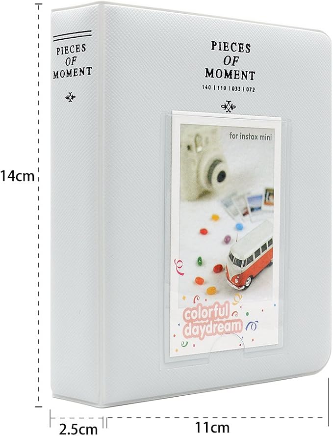Ablus 64 Pockets Mini Photo Album for Fujifilm Instax Mini 7s 8 8+ 9 25 26 50s 70 90 Instant Camera & Name Card (64 Pockets, Smokey White) - Image 2