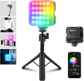 NEEWER Magnetic RGB Camera Video Light with Desk Tripod Stand & 3 Cold Shoes, Upgraded APP Control, CRI97+ 2500-8500K 2000mAh Rechargeable Photography Recording Small LED Panel Lighting, RGB62 by Neewer