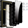 Romkasi 3 Pack Privacy Screen Protector for iPhone 17 Air 6.5 Inch with 3 Pack Camera Lens Protector, Anti Spy Tempered Glass Film, Anti-Scratch, Touch Sensitive, Case Friendly by Unknown
