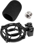 AT2020 Microphone Shock Mount with Pop Filter, Custom Built for AT2020 Mic | Pop Filter & Anti-Vibration Suspension, Holder Clip, Fits Audio technica AT2020USB+/AT2035/ATR2050/AT3035/AT3060 for Studio by EtourAudio