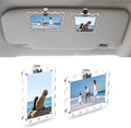 PIFOOG 2 Pack Car Visor Picture Holders Clip Photo Frame Acrylic Magnetic Display Pictures Frames for Cars Sun Visor Personalized Memorial Presents for Mother Dad Friends Transparent 2.5 × 3.7 inch by PIFOOG