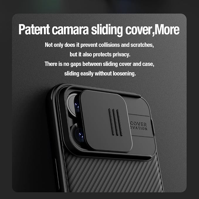 Mangix for iPhone 15 Pro Max Case with Camera Cover,Slim Fit Thin Polycarbonate Protective Shockproof Cover with Slide Camera Cover, Upgraded Case for Apple iPhone 15 Pro Max 6.7inch Black - Image 2