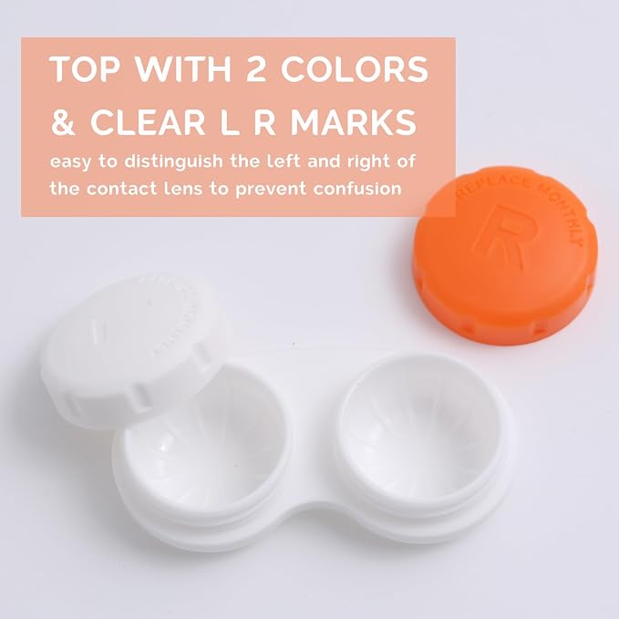 DEWSENSI Contact Lens Case, Colorful Empty Contact Lens Cases Box Holder Container for Storage, Travel, Daily Home Use (Red, 3 Pack) - Image 3
