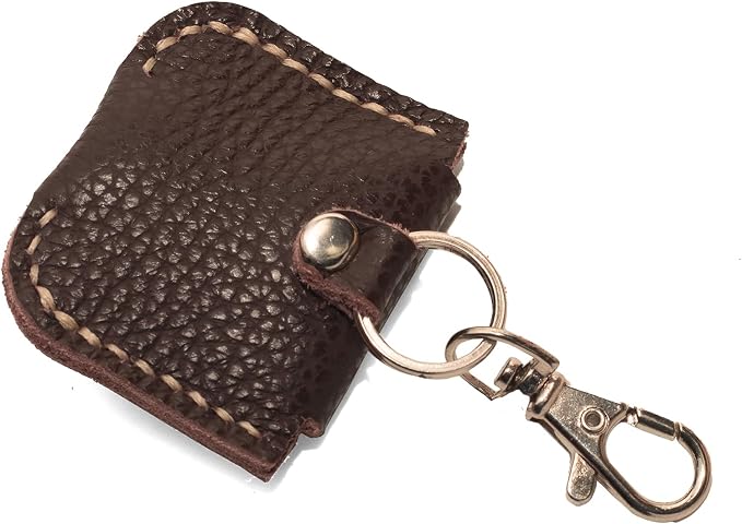Handcrafted Brown Leather Memory Card Holder Case with Snap Closure for SD, MicroSD Cards | Compact Organizer for Photographers & Videographers (Dark Brown) - Image 4