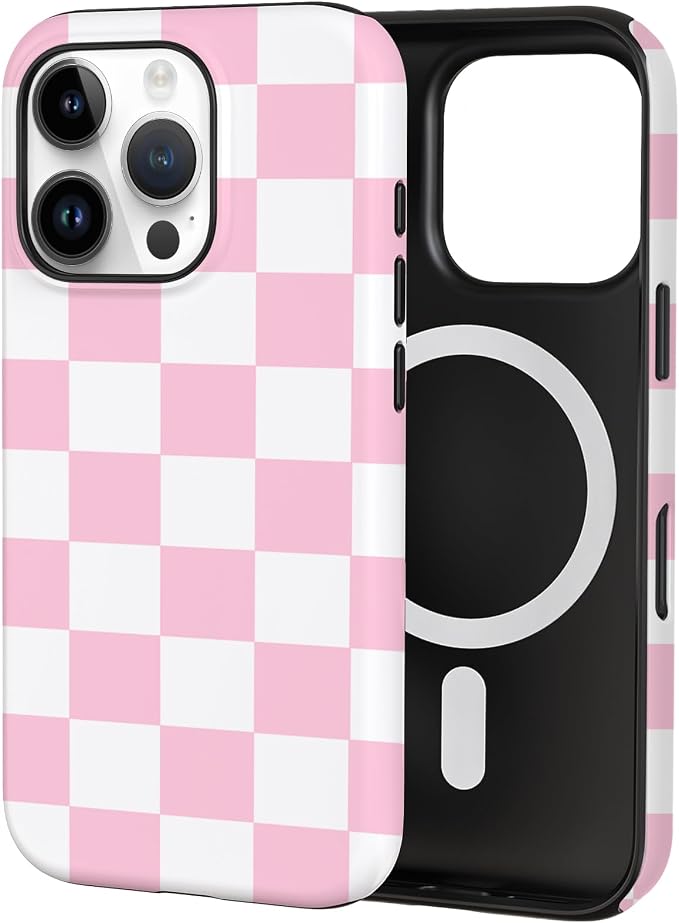 TPU Phone Case for iPhone 16 Pro, MagSafe Wireless Charging Compatible, Shockproof Slim Fit Protective Cover with Anti-Yellowing & Raised Camera Protection (Plaid 4, iPhone 16 Pro) by Unknown
