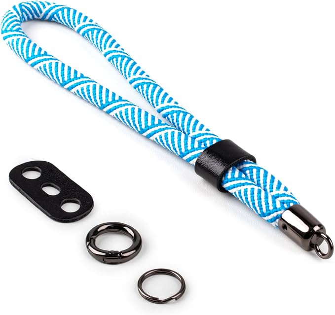 VOVMOEYA Camera Wrist Strap Rope,Camera Hand Strap Compatible with Fujifilm NikonCanon Sony DSLR Camera - Striped Blue by VOVMOEYA