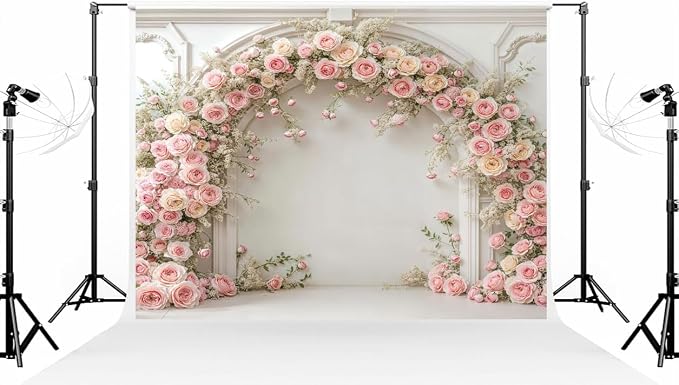 Kate 8×8ft (2.5×2.5m) White Plaster Line Wall Backdrop Photography Arched Flower Door Indoor Birthday Girl Party Party Wedding Maternal Portrait Background Photography Studio Props Photos Videos by KateBackdropforPhotography