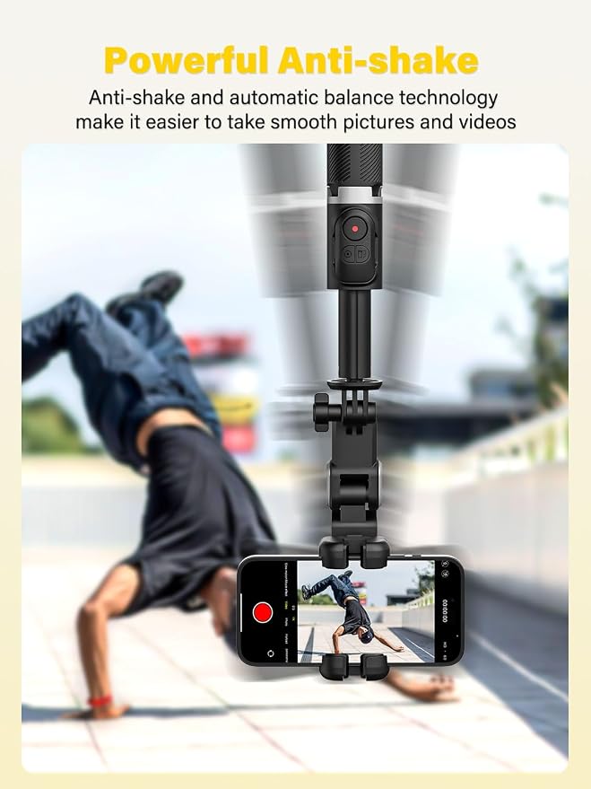 Gimbal Stabilizer for Smartphone,2-axis stabilizer Without APP face Tracking,4 in 1 Portable Phone Tripod,stabilizer for iPhone& Android,108CM Extension Rod,AOCHUAN M2PRO Black | 4-in-1 Portable Phone stabilizer, 108cm Extension Rod w/RGB Fill Light, C... - Image 5