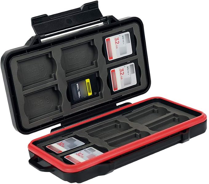 PROfezzion Memory Card Case for 12 CFexpress Type-A and 12 SD SDHC SCXC | 24 Slots Memory Card Holder, Water-Resistant & Anti-Shock, Hard Shell with Rubber Interior, Compact & Easy Carrying - Image 2