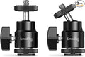 SmallRig 1/4" Camera Hot Shoe Mount, Ballhead Tripod with Additional 1/4" Screw, 2pcs Pack - 2059 | 1/4" Screw to Hot Shoe Adapter, Ballhead for 360° Adjustment, Includes Extra 1/4" Screw, 2pcs, Maximum Load 3kg by SmallRig