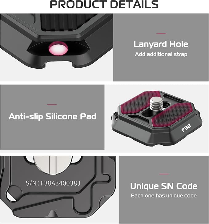 FALCAM F38 Camera Quick Release Plate Compatible with Camera Clip V3 and F38 Backpack Clip (Plate Only) - 2465 - Image 6