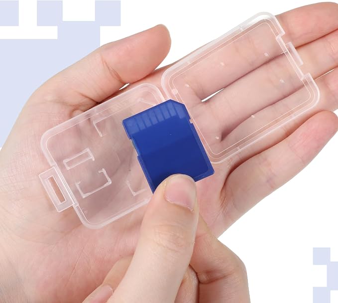 Clear Plastic Memory Card Case, 20 Pcs Transparent SD Card Case | Standard Memory Cards Holder Storage Boxes Compatible with Standard SD Cards, SDHC, SDXC, and TF Cards - Image 5