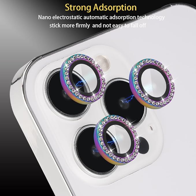 Camera Protector for iPhone 16 Pro/16 Pro Max, Diamond Colorful | Tempered Glass, Auto-align Tray, Easy Installation, Case Friendly, Anti-Scratch, HD Clear, Ultra Slim - Image 4