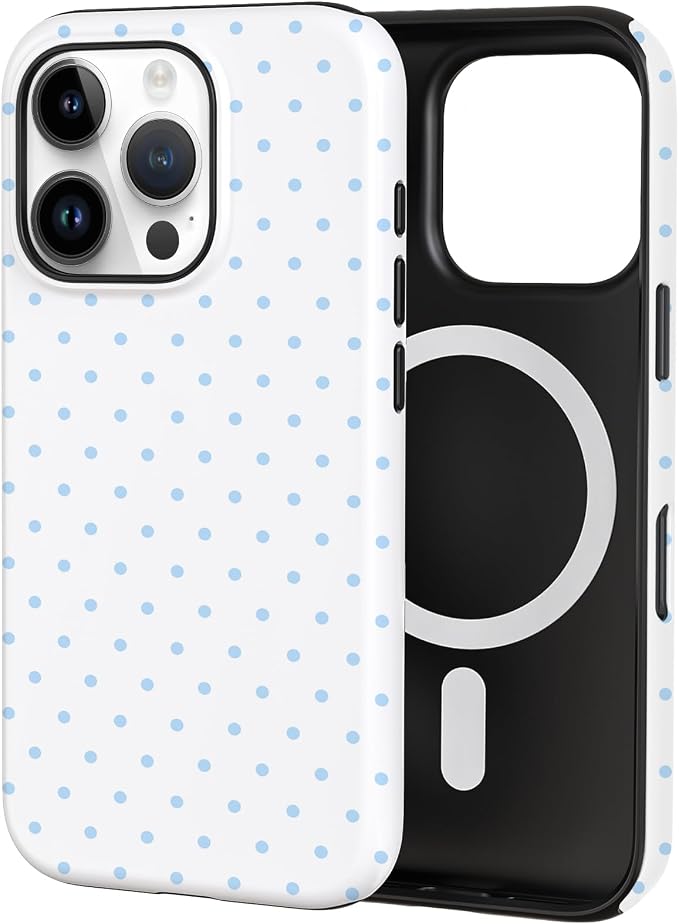 TPU Phone Case for iPhone 16 Pro Max, MagSafe Wireless Charging Compatible, Shockproof Slim Fit Protective Cover with Anti-Yellowing & Raised Camera Protection (Polka dot 3, iPhone 16 Pro Max) by Unknown
