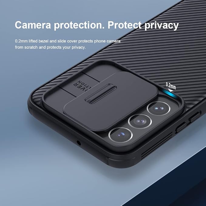 Mangix Galaxy S22 Plus Case with Camera Cover,S22 + Slim Fit Thin Polycarbonate Protective Shockproof Cover with Slide Camera Cover, Upgraded Case for Samsung Galaxy S22 + / Plus (Blue) - Image 2