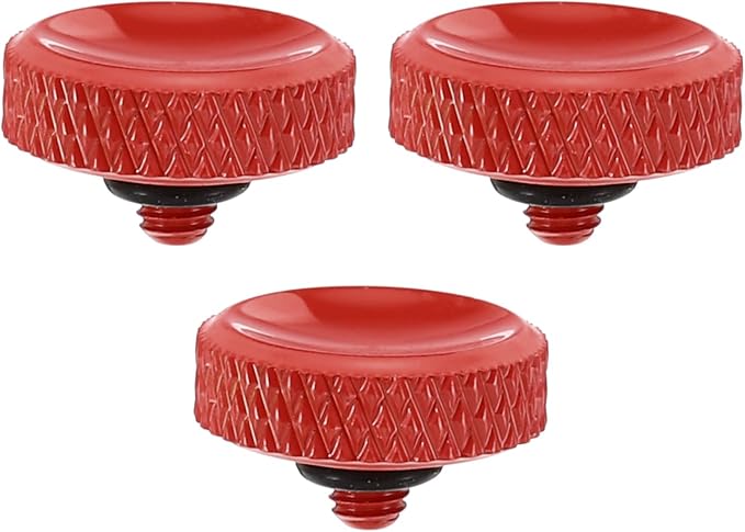 PATIKIL Camera Shutter Button, 3 Pack Soft Shutter Release Button Pure Copper Camera Button Carved Suitable for Nikon for Fujifilm for Leica DSLR/SLR Camera, Red by PATIKIL