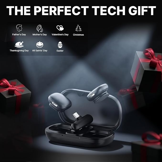 Magnetic Wireless Lavalier Microphone for iPhone 16 15 14 Pro Max Android Camera, 3-Level AI Noise Canceling & 48kHz Hi-Fi, 2-Person Wireless Mic for TikTok YouTube Vlog Recording, 40H - Image 9