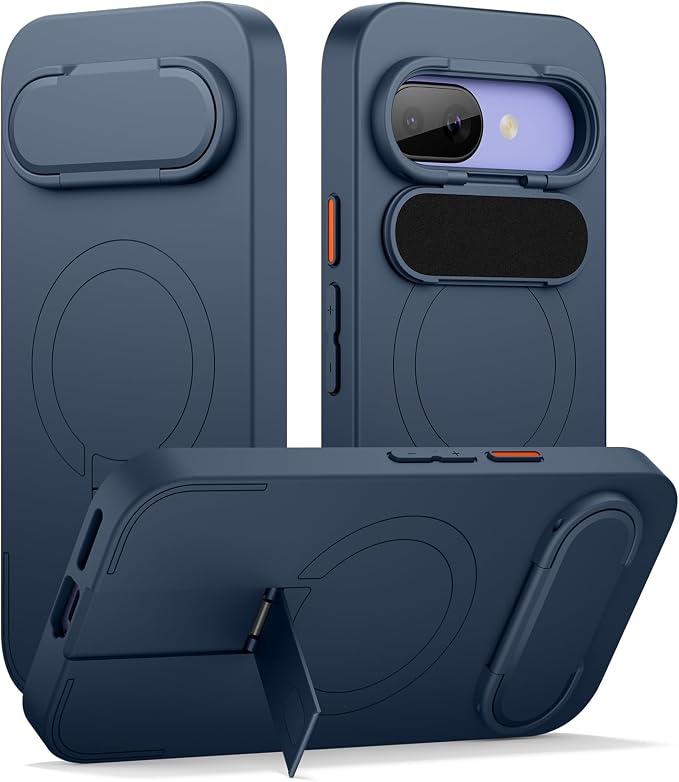 SURITCH for Google Pixel 9a Phone Case, Compatible with MagSafe, Protective Cover with Camera Cover & Adjustable Metal Kickstand for Pixel 9a -Dark Blue by SURITCH