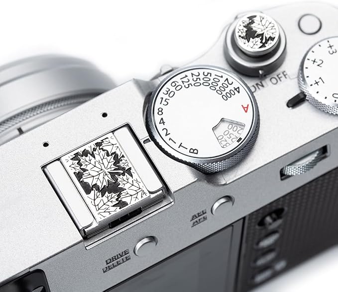 Leaf Camera hot Shoe Cover and Camera Shutter Button for Nikon zf for Fujifilm X-T5 X-T4 X-T3 X-T30 II X-T20 X100VI X100V X100 X-PRO3 X-PRO2 X-S20 X-S10 (Aluminium Leaves Set) - Image 6