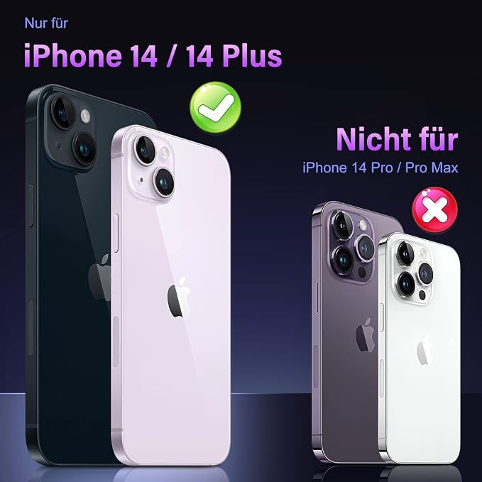 Uyiton for iPhone 14 /iPhone 14 Plus Camera Lens Protector | Not Easy to Break, Strong Adsorption, Case-Friendly, Metal 9H Sapphire Glass Rear Camera Screen Cover, Black - Image 6