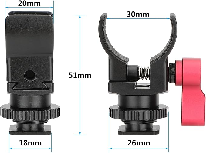 CAMVATE Shotgun Microphone Holder with Shoe Mount Adapter - 3138 - Image 2
