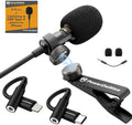 Professional Grade Lavalier Clip On Microphone - Lav Mic for Camera Phone iPhone GoPro Video Recording ASMR - Small Noise Cancelling 3.5mm Tiny Shirt Microphone with Easy Clip On System by PowerDeWise