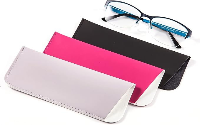 TRIUMPH VISION 3 Pack Reading Glasses Pouch Soft Case Eyeglass Sleeve Slim | Alternative to Bulky Case in bag, Lightweight Lined Padded Protect Optical lens Slip in, Cute Pattern Portable for Daily Use - Image 6