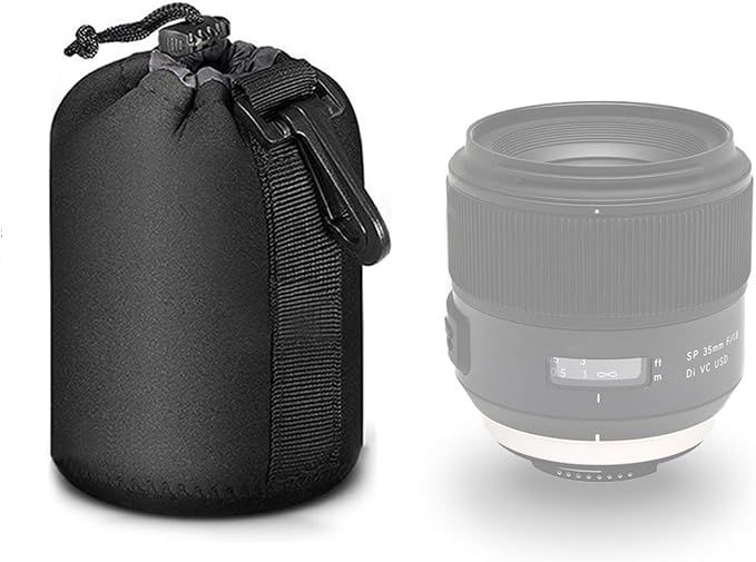 Selens Protective Neoprene Lens Pouch for DSLR Camera Lens | Compatible with Sony, Olympus, Panasonic - Thick Padded Medium Camera Lens Case Bag by Selens