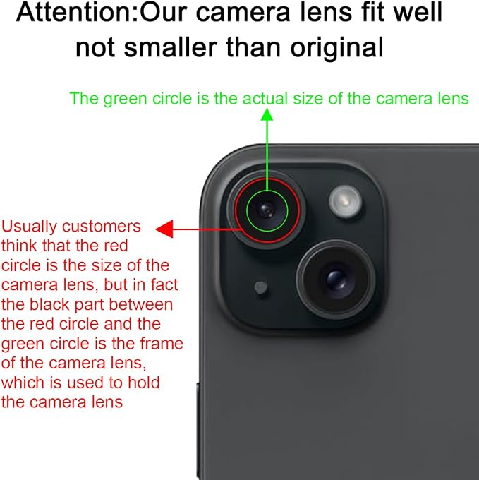 OEM Back Rear Camera Lens Glass Replacement for iPhone 15 and iPhone 15 Plus with pre-Installed Adhesive and Reparing Toolkit - Image 8
