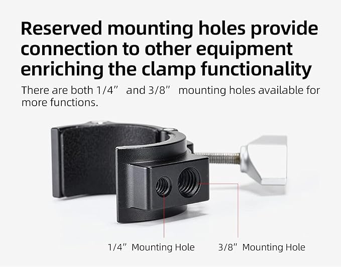 SunwayFoto Titan Tube Clamp CC-01 Accessory/Magic Arm Mount w 1/4" & 3/8" Sockets Ideal for 32mm & 36mm Legs - Image 7