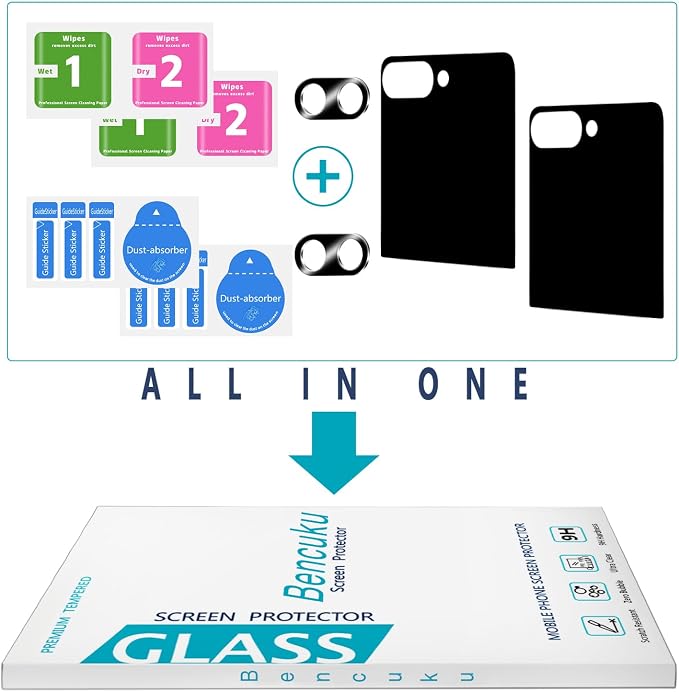 2+2 Pack Privacy Screen Protector for Samsung Galaxy Z Flip 8 | Anti Spy Tempered Glass, with Camera Lens Protector, Anti Scratch, Bubble Free - Image 8