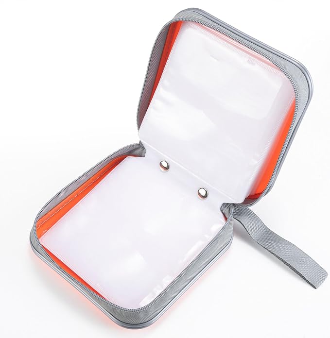 LIOVODE DVD Case, 48 Capacity Hard Plastic CD Case Holder for Car | DVD Storage, Hand Strap, Zipper Closure, Scratch-Resistant Sleeves, CD Storage for Music Blu-Ray Game Disc for Travel Office - Image 4
