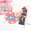 Photocard and CD Holder Stand, 66 x 91 mm, Holds 1CD+1Card | Acrylic Standing Display, Ultra Clear Trading Cases Protectors, For Kpop Photocard Baseball Basketball Photo by Baskiss
