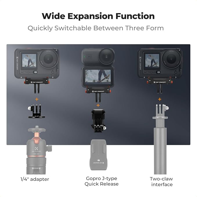 K&F CONCEPT 1 Pack Magnetic Adapter Mount for DJI Osmo Nano/Osmo Action 6 | Quick Release Extension Base Bracket for Tripod,Selfie Stick, Magic Arm, Action Camera Vlogging Accessories, PP09 - Image 3