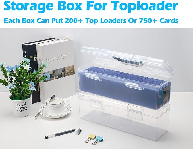 SUNEZLGO Storage Box For Toploader, Trading Card Storage Box Plastic, Playing Card Case, Large For Toploaders 200 Cards 750, Fit For Toploader and Standard Card - Image 6