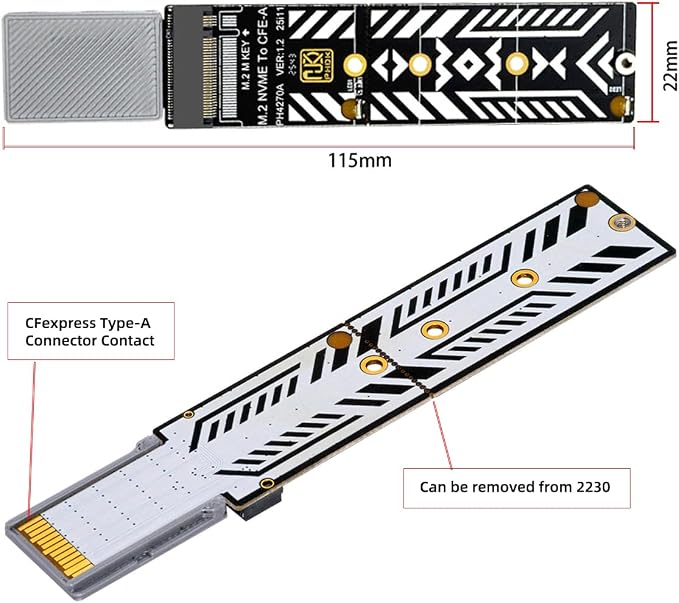 CFexpress Type-A to NVME 2230 2240 2260 2280 Memory Card Kit Case CFE CFA M-Key Adapter for Camera 8K RAW PCIe Expansion - Image 4