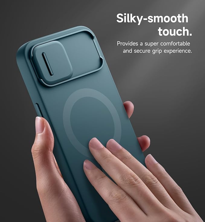 SURITCH for iPhone 17e/16e Case with Magnetic Camera Slide Cover and Adjustable Kickstand, Compatible with MagSafe, Shockproof Bumper Case Slim Protective Cover 6.1 Inch,Lake Green - Image 8