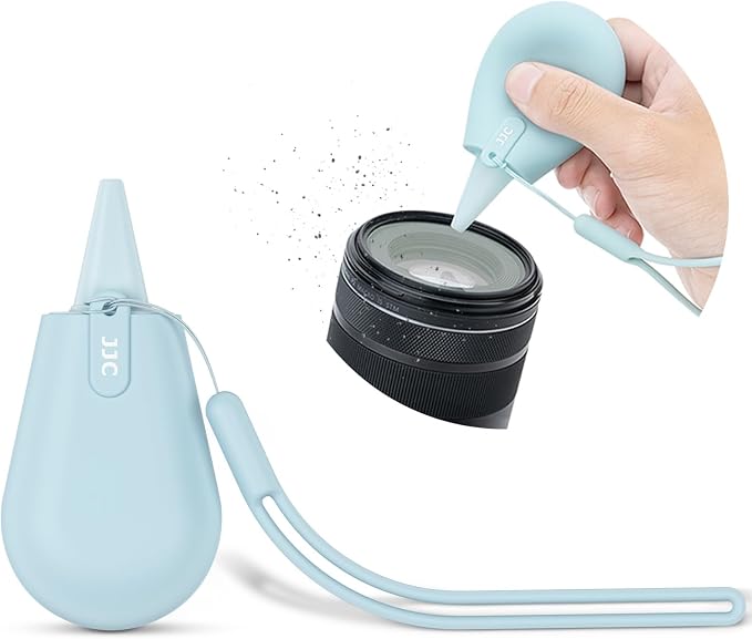 JJC Pocket-Sized Silicone Camera Dust Blower Small Lens Air Blower - Blue | Lens Cleaner Air Blower for Sensor LCD Keyboards Filters Printing, Compact Portable Dust Blower for Outdoor Travel Cleaning by JJC