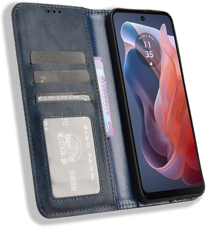 for RAZ Memory Cell Phone (2025/2024) Case Magnetic Flip Wallet -Blue | Magnetic Wallet with Card Holder Kickstand Protection Flip Folio Leather Wallet Case for RAZ Memory Cell Phone (2024/2025) - Image 5