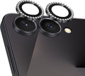 Meshine for Samsung Galaxy Z Flip 7 Camera Lens Protector,Scratch Proof,Strong Adsorption,9H Hardness with Metal Ring Camera Cover,Ultra Thin Case Friendly, Accessories Lens Protector,Shiny Black by Meshine