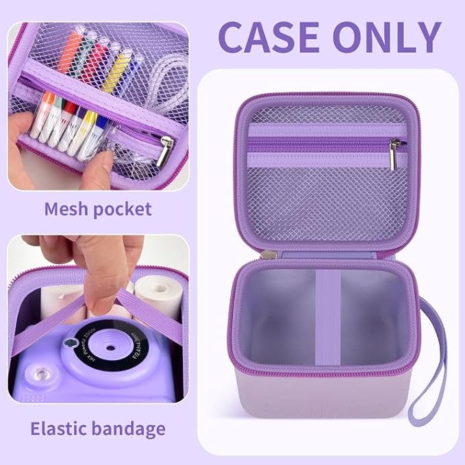 PAIYULE Kids Instant Print Camera Case for ESOXOFFORE for Dylanto | Hard Shell,Mesh Pocket,Wrist Strap,for Gofunly,for GREENKINDER,for DUDUDRAGON,for Zostuic,for Careenoah (Box Only)SkyBlue - Image 3
