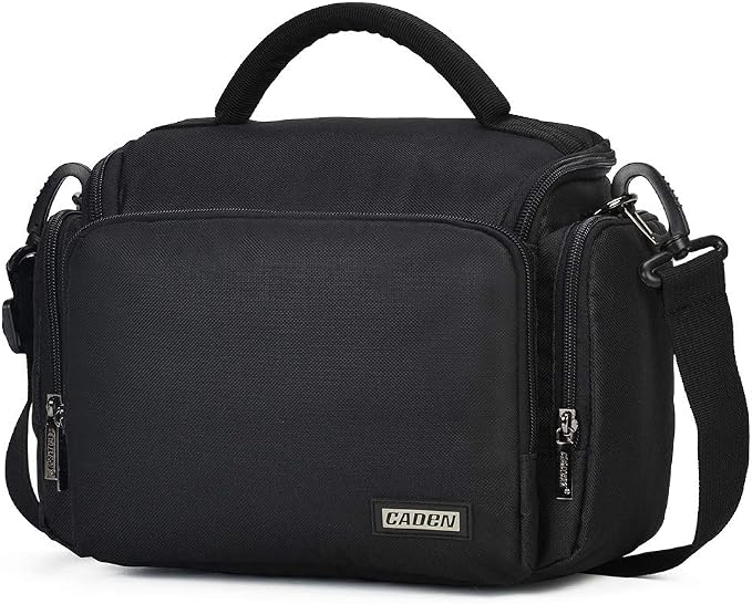 CADeN Camera Shoulder Crossbody Bag Case Compatible for Nikon, Canon, Sony SLR/DSLR Mirrorless Cameras and Lenses Waterproof(1.0 M, Black) by CADeN