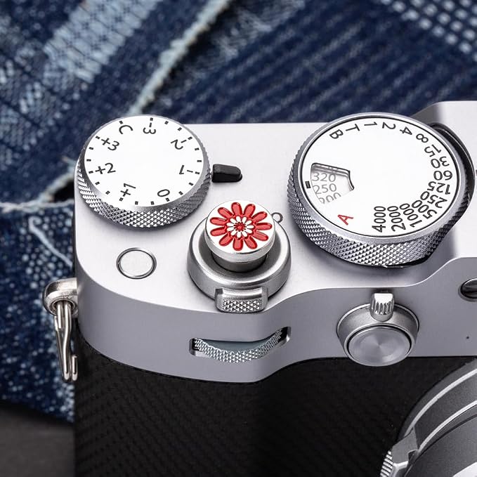 Camera Soft Release Button, Shutter Button for Fujifilm X100VI X100V X-E4 X-E3 X-T5 X-T4 X-T3 X-T30 II X-T20 X-PRO3 (red Daisy Button) - Image 7