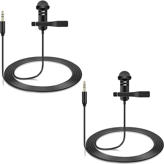 2-Pack Lavalier Microphone for DJI Mic 2 & Rode Wireless Pro Transmitters | Omnidirectional Lav Lapel Wearable Mic for Vlog Interview Streaming Lectures Broadcasters by weishan