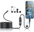 Endoscope Camera with Light, 1920P HD Borescope Tools with 8 Adjustable LED Lights, Endoscope with Semi-Rigid Snake Camera, Inspection Borescope for iOS - 16.3ft Single Line Single Lens（Not Android） by Kinpthy