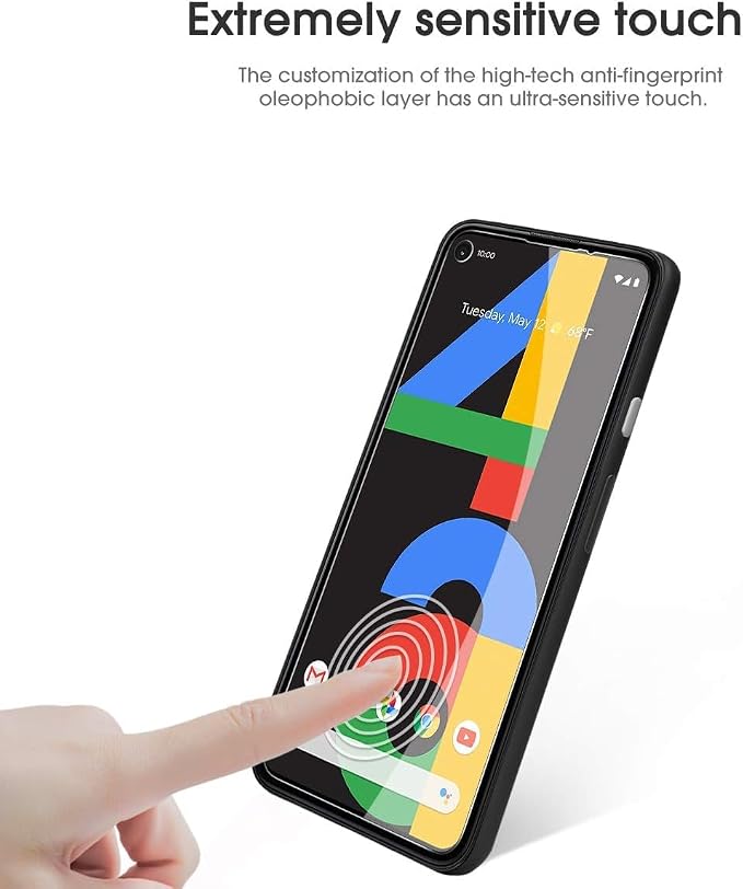 OMOTON [4 Pack] Screen Protector for Google Pixel 4a (Not Fit for 4a 5G), Scratch Resistant/Easy-Install/Bubble Free/Tempered Glass Screen Protector Compatible with Google Pixel 4a - Image 4